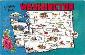 Greetings from Washington State Map Card