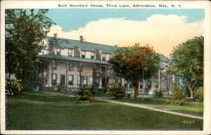 Adirondack Mtns New York Third Lake Bald Mountain House Vintage Postcard
