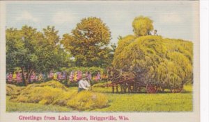 WIsconsin Briggsville Greetings From Lake Mason Hay Making Scene