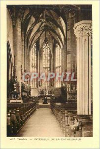 Old Postcard Thann Interior of the Cathedral