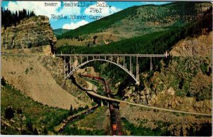 Postcard BRIDGE SCENE Between Leadville & Minturn Colorado CO AO9008