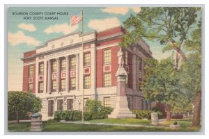 Postcard Post Bourbon County Court House Fort Scott Kansas