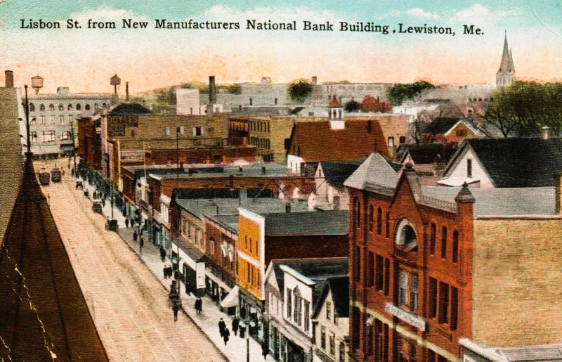 Lewiston, Maine - Lisbon Street, Downtown - in 1909