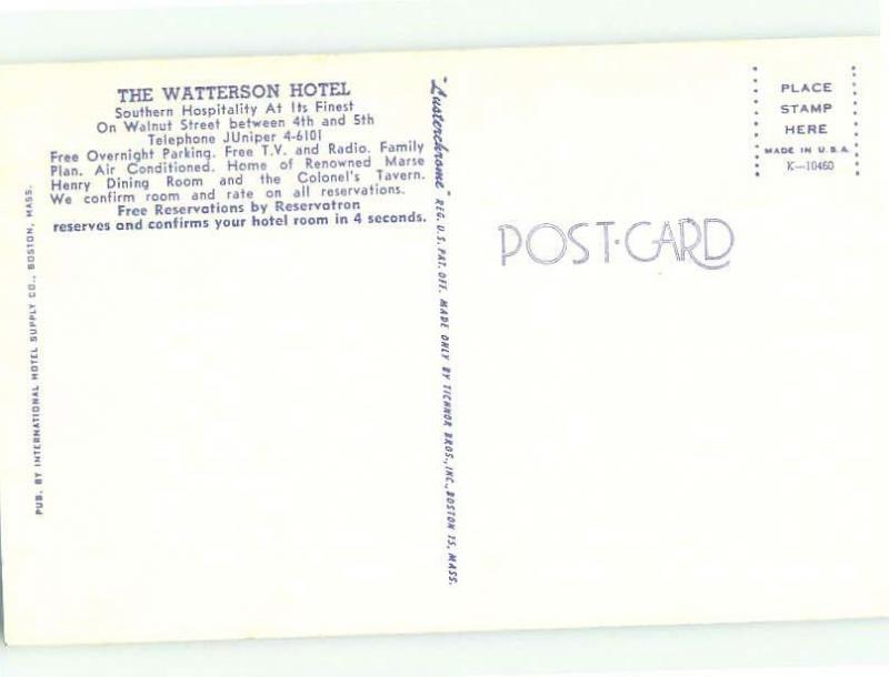 Unused Pre-1980 WATTERSON HOTEL Louisville Kentucky KY hr6424-12