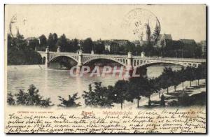 Old Postcard Switzerland Basel Wettsteinbrücke