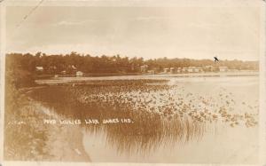 Lake James Indiana~Pond Lilies~Note on Bk by Cottage Owner~1910 RPPC pm @ Angola