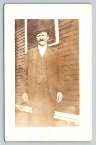 RPPC   Old Man in Top Hat  Postcard
