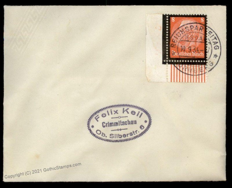 3rd Reich Germany 1934 Reichsparteitag Rally Party Day Cancel Cover G88288