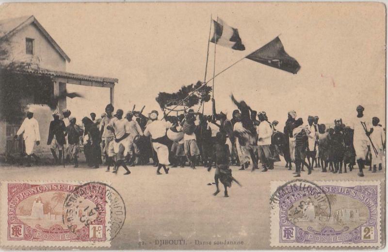 Sudanese dance Djibouti early postcard