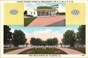 Postcard RESTAURANT SCENE Claxton Georgia GA AI8231
