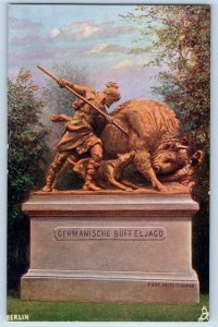 Berlin Germany Postcard Germanische Buffeljagd c1930s Oilette Tuck Art