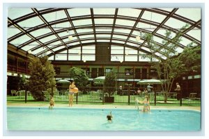 1976 Midway Motor Lodge Swimming Pool Grand Rapids Michigan MI Postcard