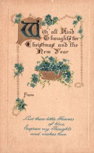 Vintage Postcard 1910's With All Kind Thoughts For Christmas And The New Year