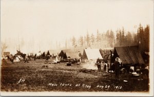 Mess Tents at Krag 1913 Soldiers Military Camp WW1 Real Photo Postcard E81