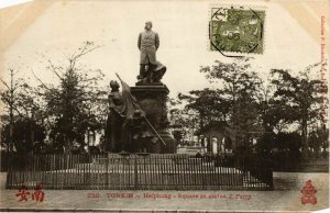 CPA AK INDOCHINA Tonkin Square et statue J.Ferry VIETNAM (957420)