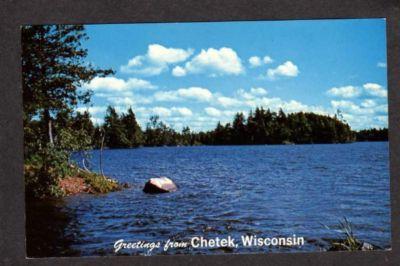 WI Greetings from CHETEK WISCONSIN Postcard PC