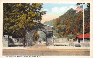 Watkins New York 1930-40s Postcard Entrance to Watkins Glen 