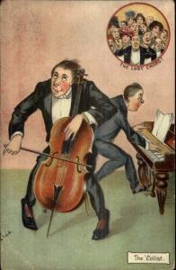 Music Musician Comic The Cellist c1910 Postcard