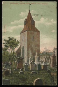 Rutherglen Steeple. Cemetery. 1907 postcard, Scotland to Rahway, NJ. Shearer