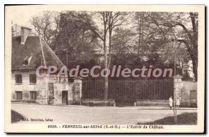 Old Postcard Verneuil Sur Seine L'Entree Du Chateau