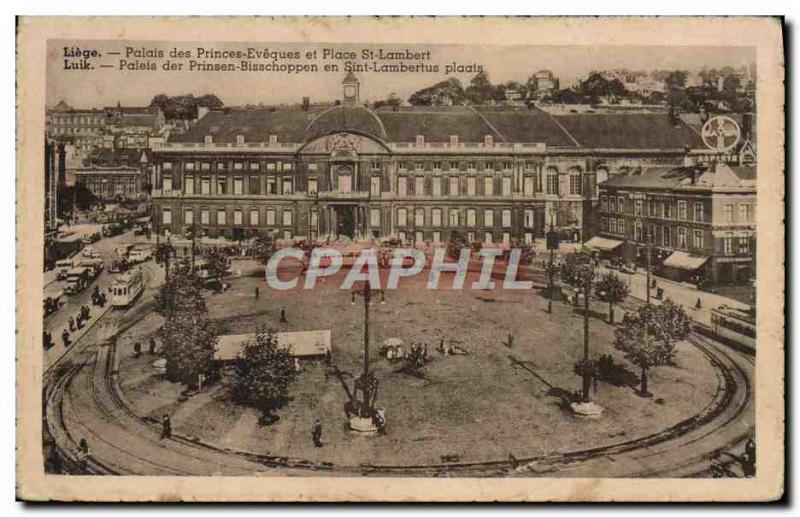 Old Postcard Liege Palais des Princes bishops and Place Saint Lambert