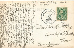 Postcard RPPC 1913 Iowa Rock Valley Sioux High School 24-5016