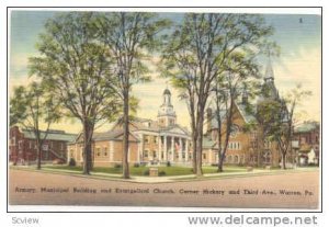 Armory, Municipal building and Evangelical Church, Warren, Pennsylvania, PU-1950