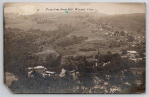 RPPC Winsted CT View From Street Hill Connecticut Real Photo Postcard V28