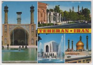 Teheran Iran Mosque Minarets Multi View Tourist 1970’s Vintage Chrome Postcard