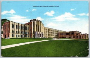 Ogden Utah 1940s Postcard Ogden High School