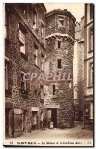 Saint Malo Old Postcard Home of the Duchesse Anne