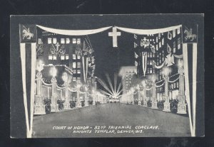 DENVER COLORADO 1913 KNIGHTS TEMPLAR TRIENNIAL CONCLAVE VINTAGE POSTCARD CROSS