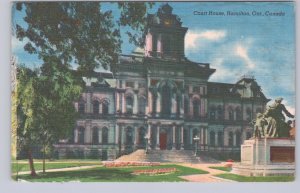 Court House, Hamilton, Ontario, Vintage Linen Postcard