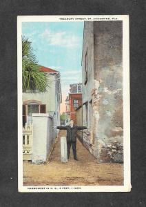 1923 Postcard St Augustine FL Narrowest Street in U.S!