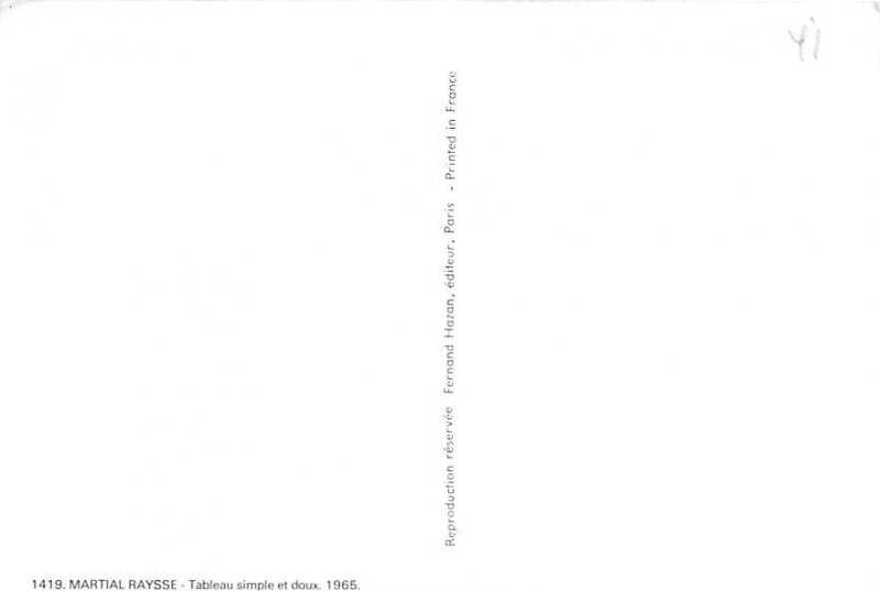 Martial Raysse, Tableau Simple Et Doux 