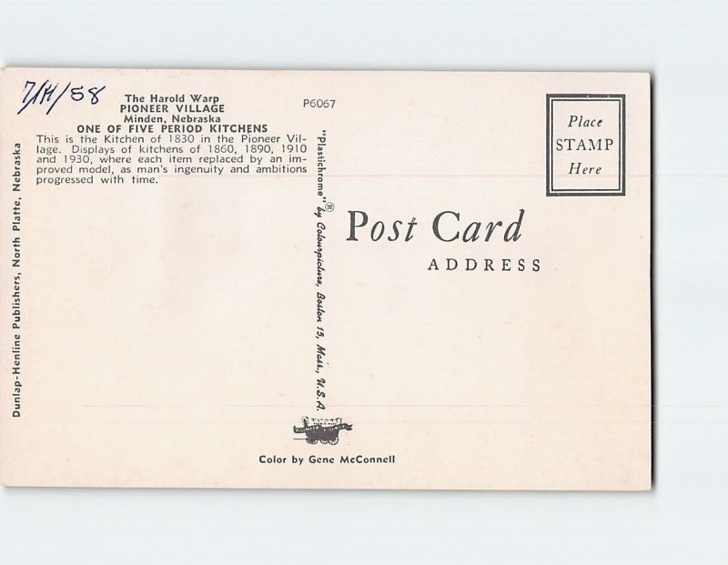 Postcard One Of Five Period Kitchens, Pioneer Village, Minden, Nebraska
