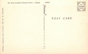 Vintage Postcard Royal Canadian Mounted Police Horse Ride Canada Benjamin News 