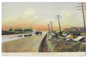 Erie Canal, Mohawk Valley, New York Unused Divided Back Postcard, Mules, Boat