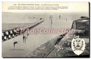 Old Postcard Les Sables D'Olonne The Output Port and harbor 3 frigates franai...