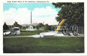 US Gettysburg, PA. High Water Mark Monument.  Used no postage.