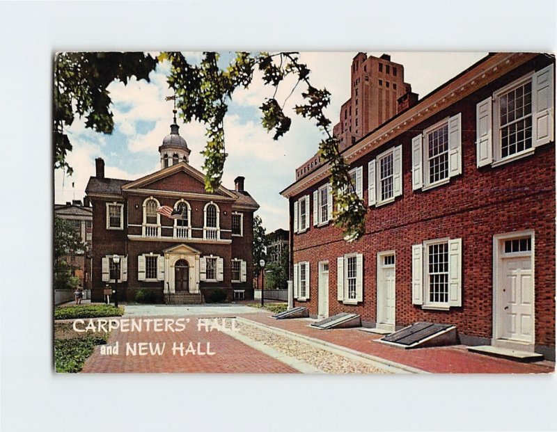 Postcard Carpenters Hall and New Hall Philadelphia Pennsylvania USA