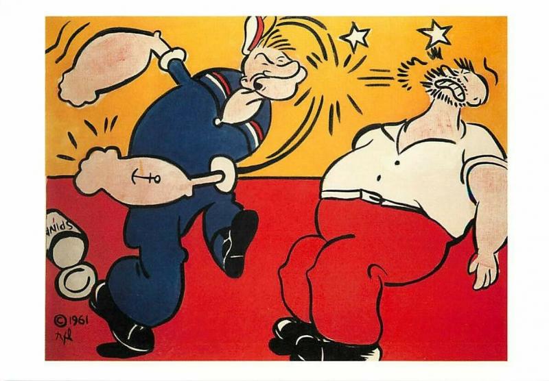 Popeye Punching by Roy Lichtenstein Pop Art Painting Postcard