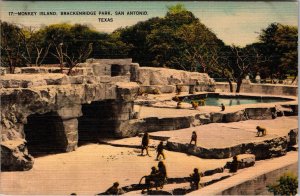 San Antonio TX Monkey Island Brackenridge Park 1940s Postcard Camp Butner NC JM7