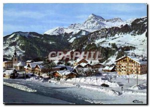 Modern Postcard Notre Dame de Bellecombe Savoie Winter Sports general view an...
