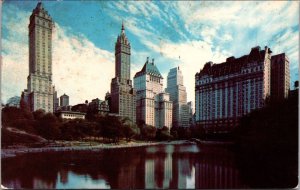 Vintage Postcard Fifth Ave Skyline Central Park New York, NY K30