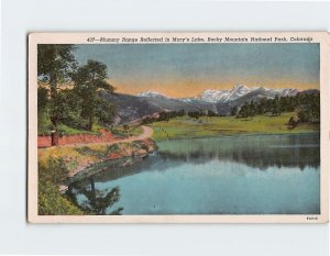 Postcard Mummy Range Reflected in Mary's Lake, Rocky Mountain National Park, CO