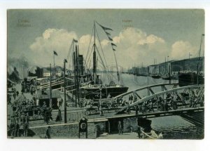 487836 LATVIA Libau hafen Vintage Joseph Neuburger postcard