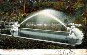 New York Saratoga Springs Club House Park The Fountain Tritons 1905