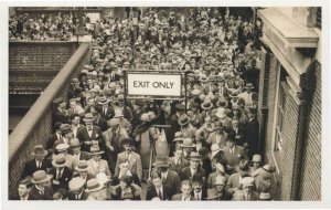 Colindale Tube Train Station in 1930 London Rush Hour Postcard