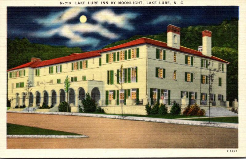 North Carolina Lake Lure The Lake Lure Inn By Moonlight